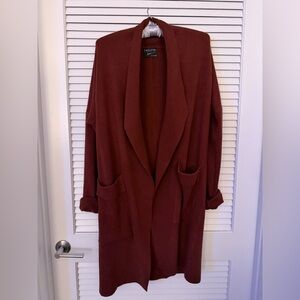 Twelfth Love Rust Open-Front thick Sweater Coat